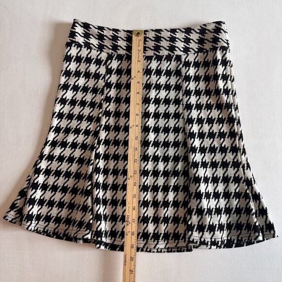 Y2K Skirt Size Small White Black Houndstooth Fit & Flare Catch My I Academia - Picture 4 of 9